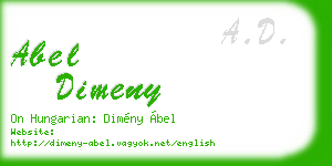 abel dimeny business card